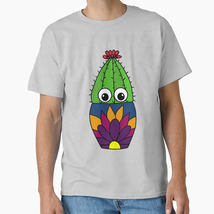 Cute Cactus Design #320: Cactus In Pretty Floral Pot by DreamCactus