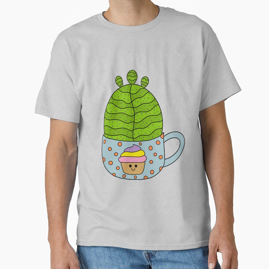 Cute Cactus Design #150: Small Barrel Cactus In Cute Cupcake Mug by DreamCactus