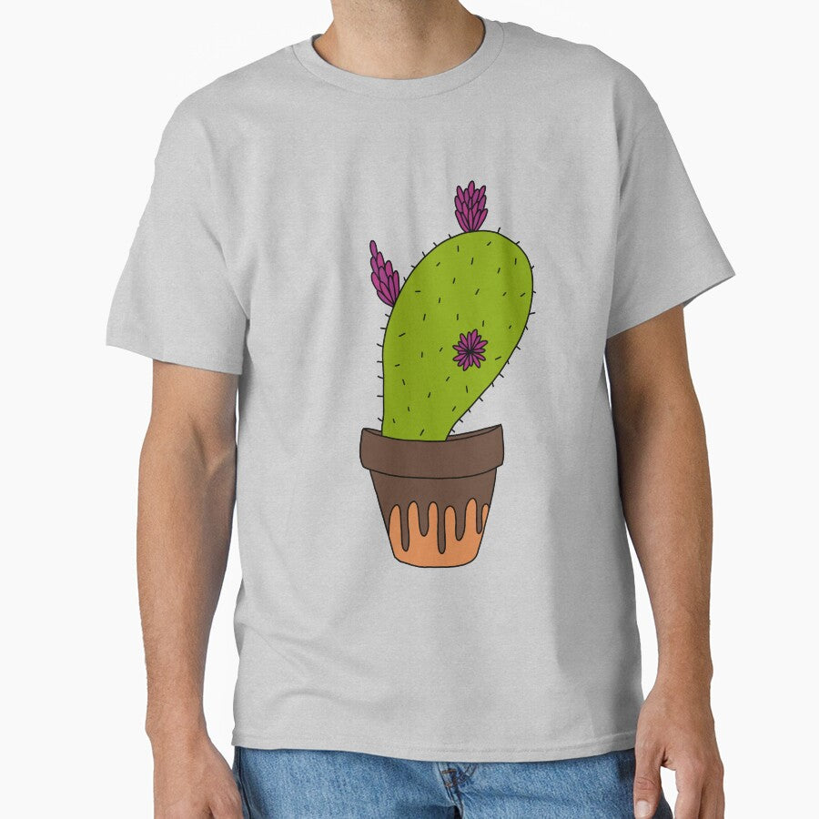 Cute Cactus Design #157: Big Cactus With Flowers In Terra-cotta Pot by DreamCactus