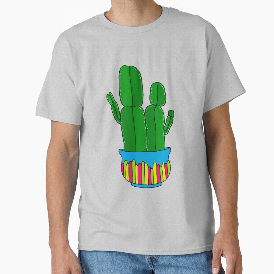 Cute Cactus Design #160: Funky-Shaped Cacti In Bright Pot by DreamCactus