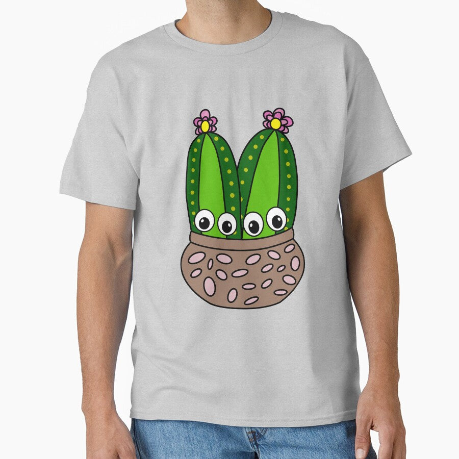 Cute Cactus Design #311: Cacti Couple In A Nice Pottery Pot by DreamCactus