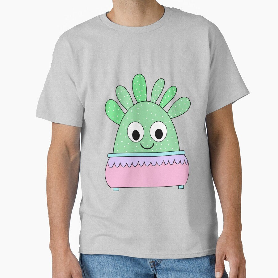 Cute Cactus Design #133: Cute Curious Cactus In Pastel Pot by DreamCactus