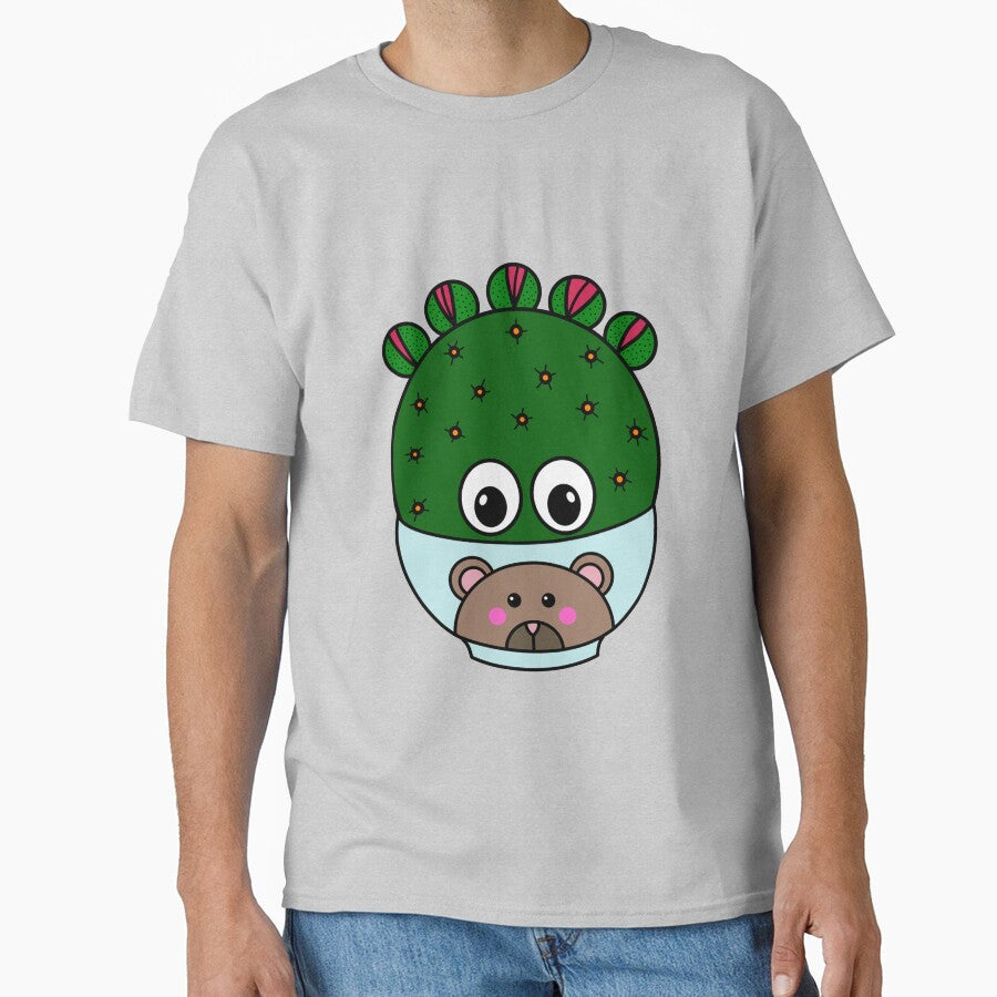 Cute Cactus Design #306: Wheel Cactus In Cute Bear Bowl by DreamCactus