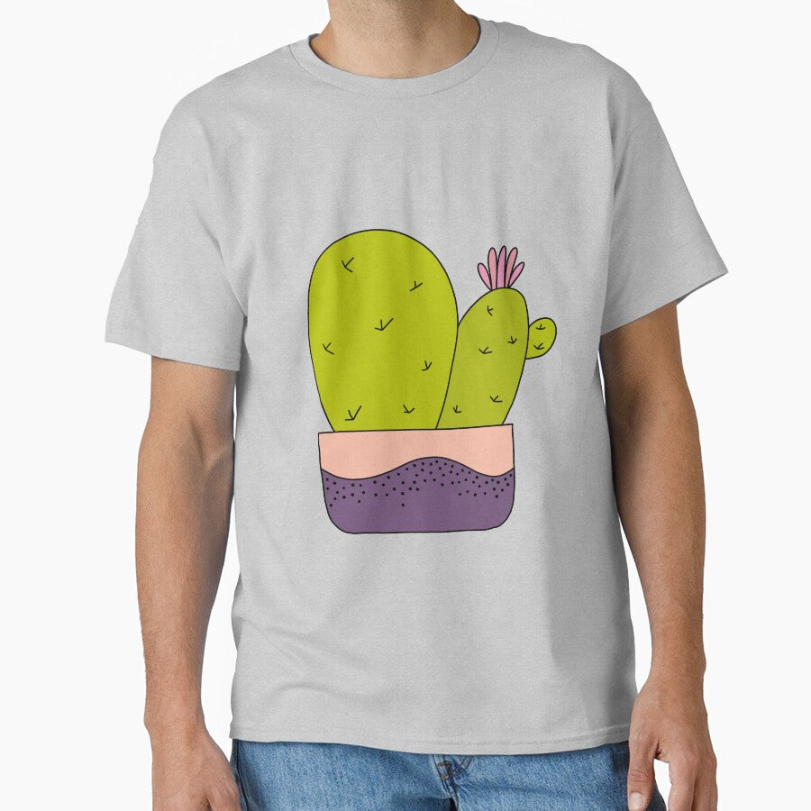 Cute Cactus Design #117: Cacti Bunch With Pink Flower by DreamCactus