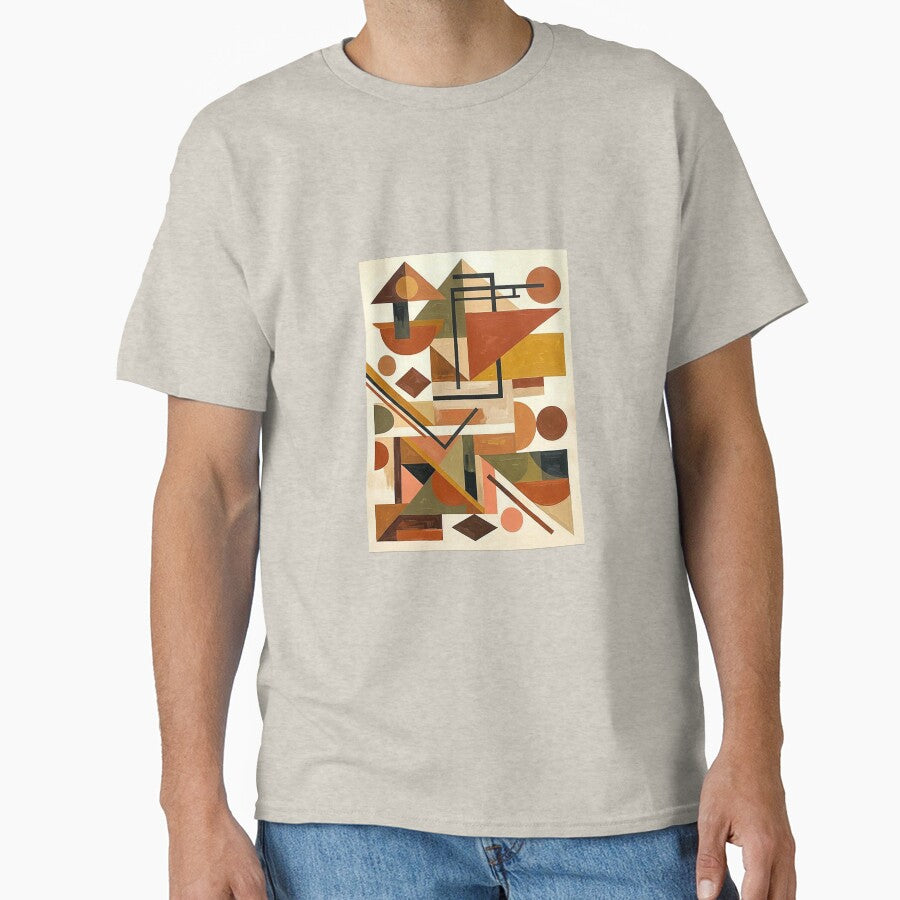 Geometric Shapes in Earth Tones – Retro Modern Art - Mid-Century Modern Abstract Painting Shapes by CattlettArt