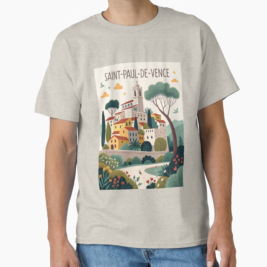 Saint-Paul-de-Vence Travel Poster | Vintage French Village Illustration | Provence Wall Art Print by Witsprings