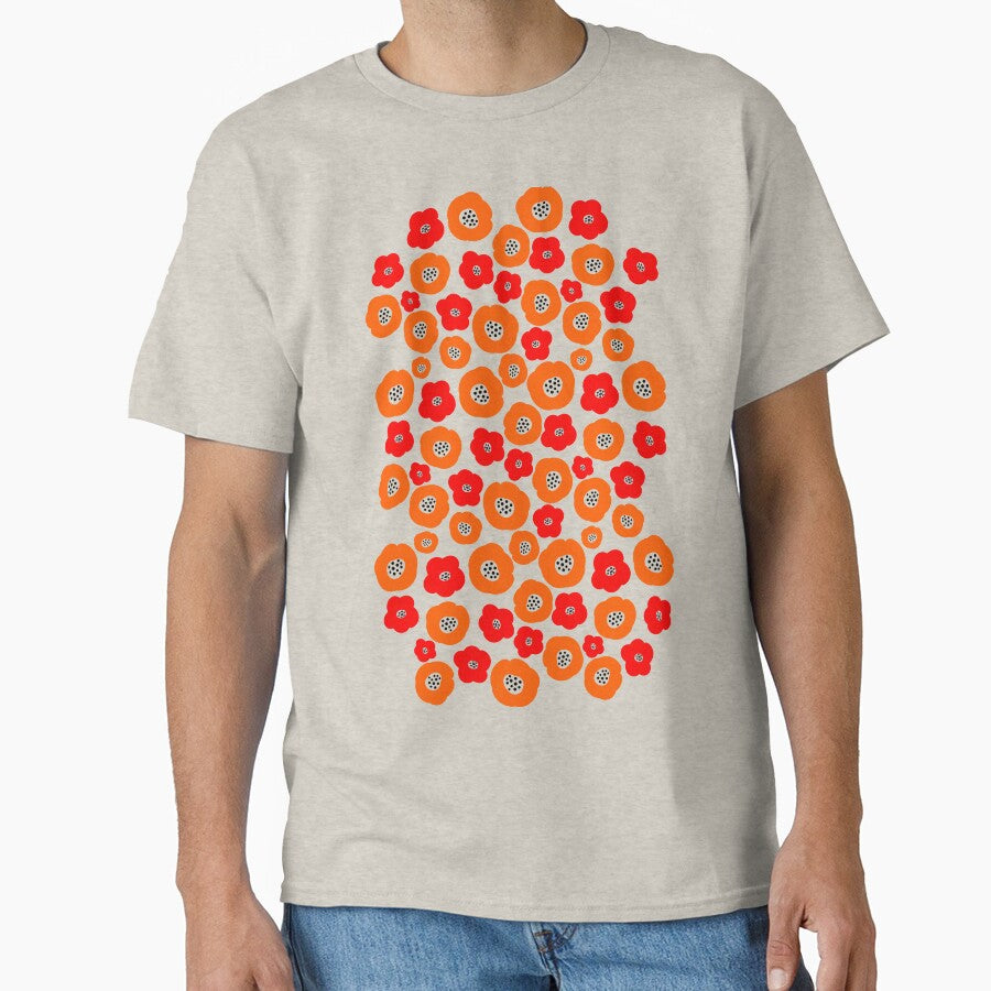Retro Flowers - Orange Red by SilverPegasus