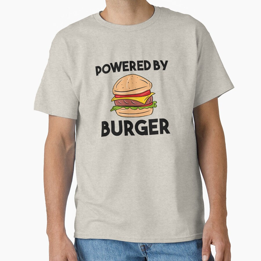 Powered By Burger, Gift for Burger Lover by GoldenGerrari
