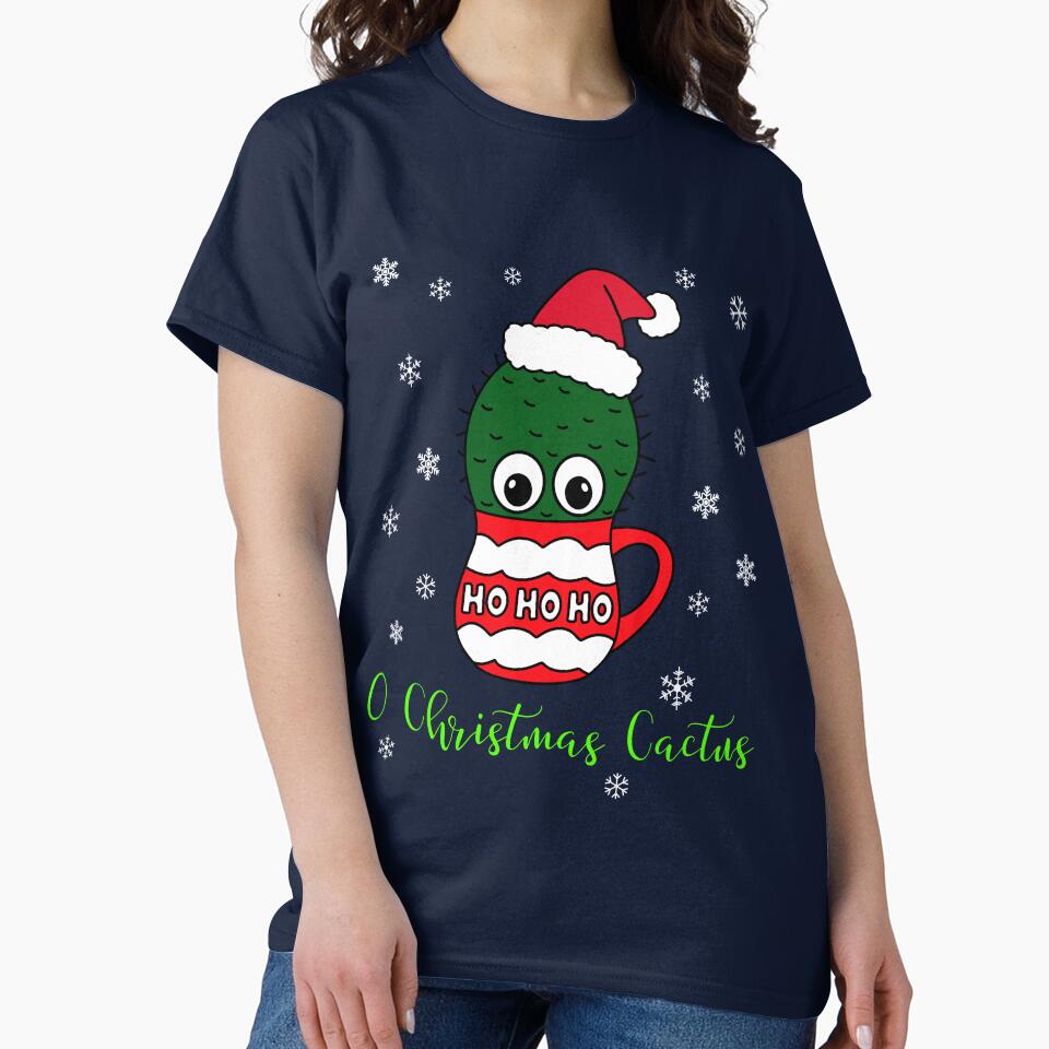 O Christmas Cactus - Cactus With A Santa Hat In A Christmas Mug by DreamCactus