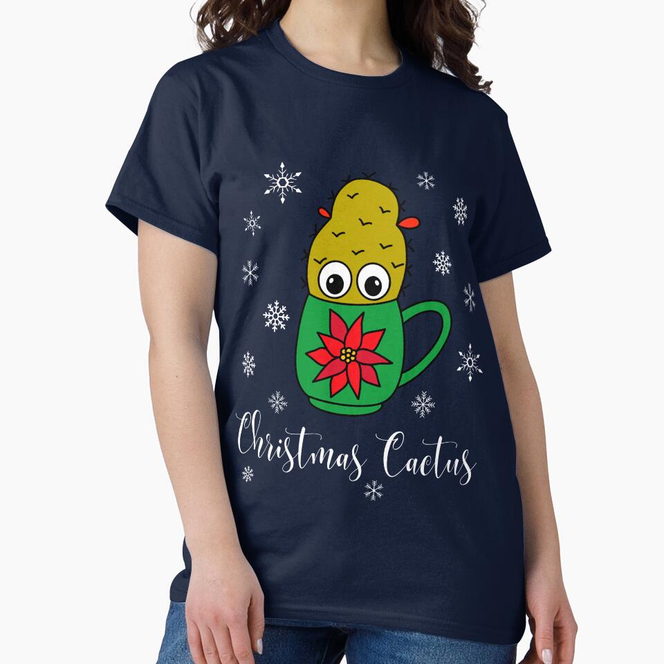 Christmas Cactus - Small Christmas Cactus In Poinsettia Mug by DreamCactus