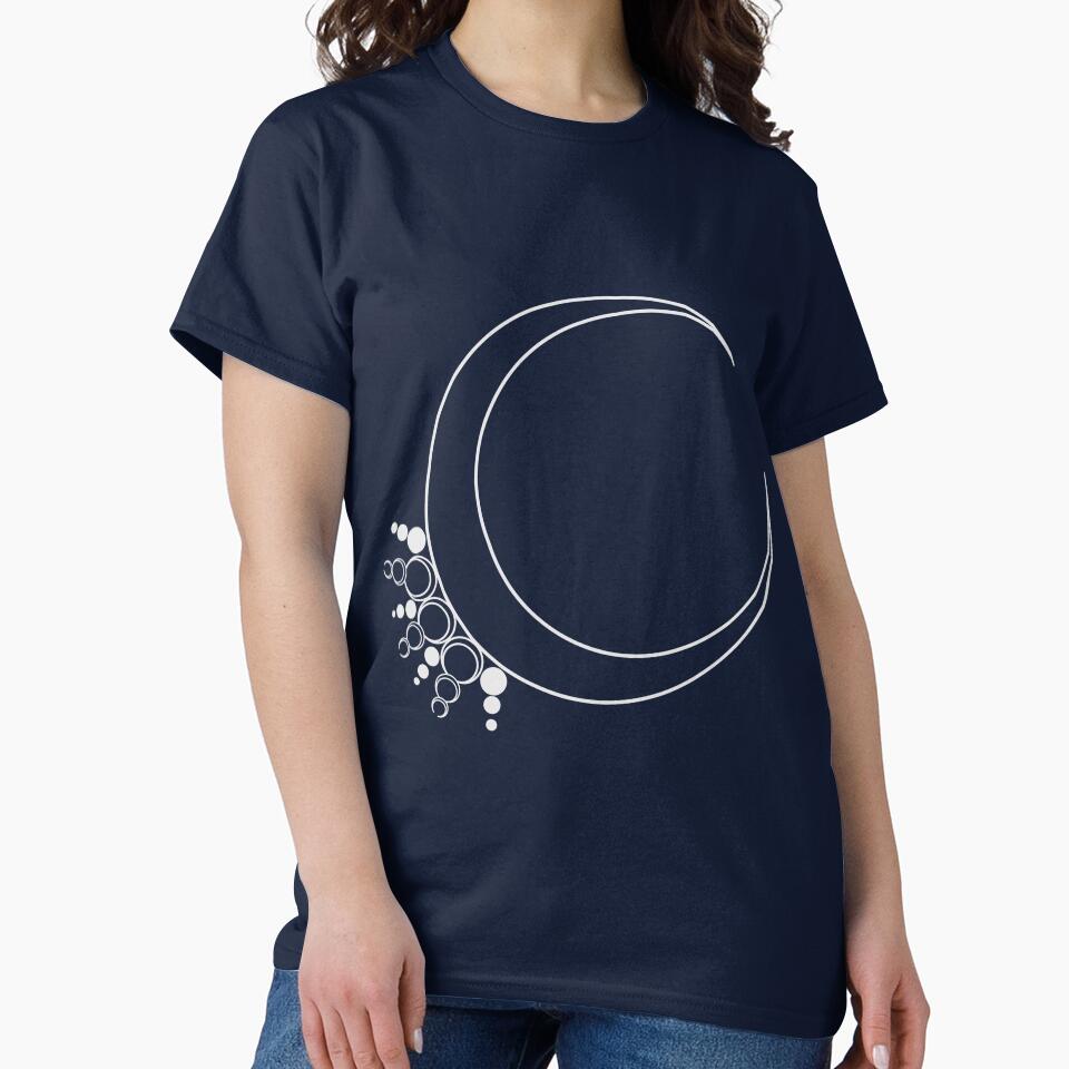 Gray Crescent Moon Minimalist Magic Art by MetaCynth