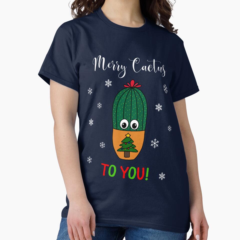 Merry Cactus To You - Cactus In Christmas Tree Pot by DreamCactus