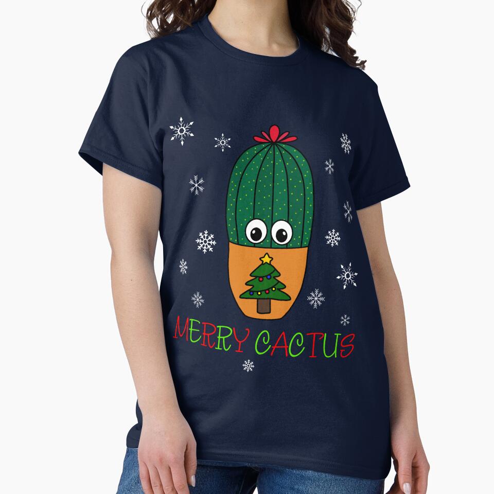 Merry Cactus - Cactus In Christmas Tree Pot by DreamCactus