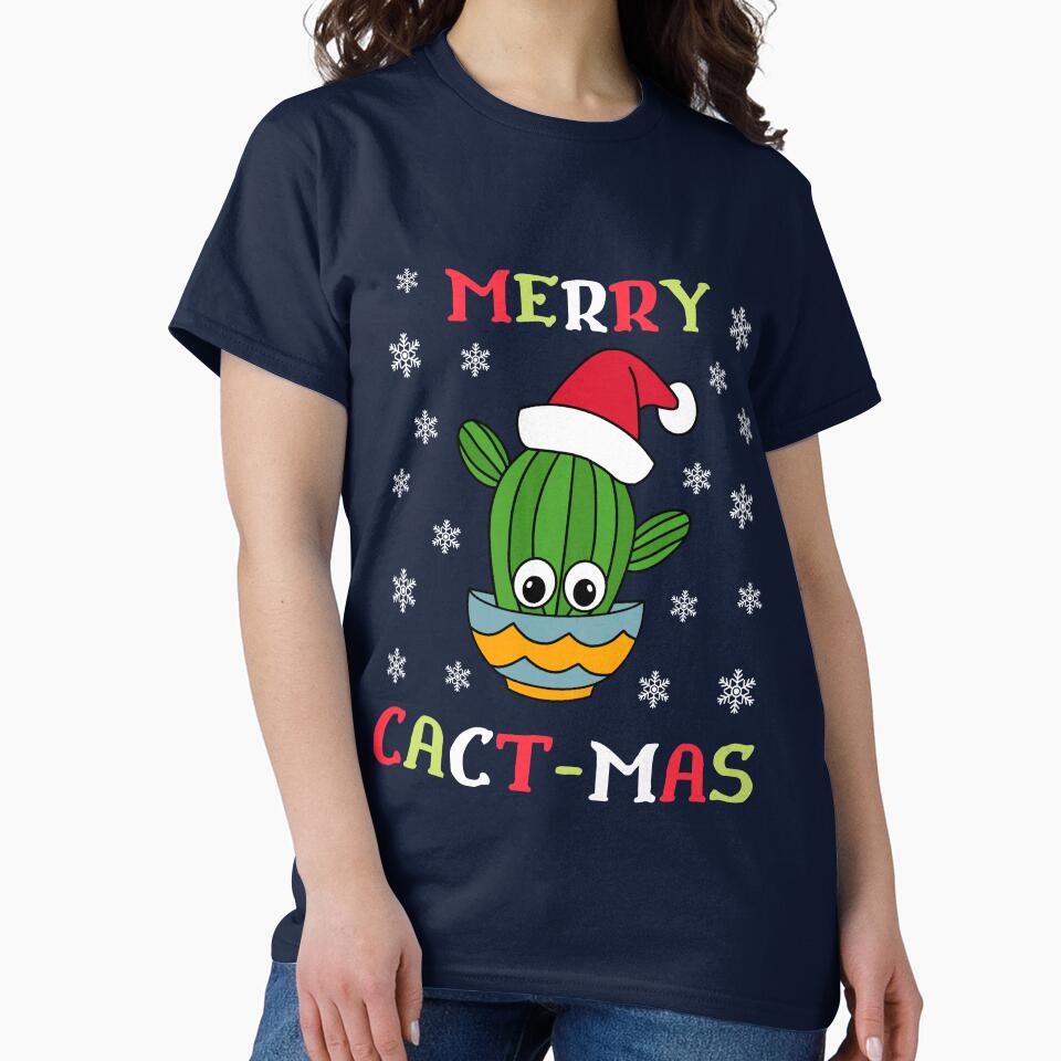 Merry Cact Mas - Cactus With A Santa Hat In A Bowl by DreamCactus