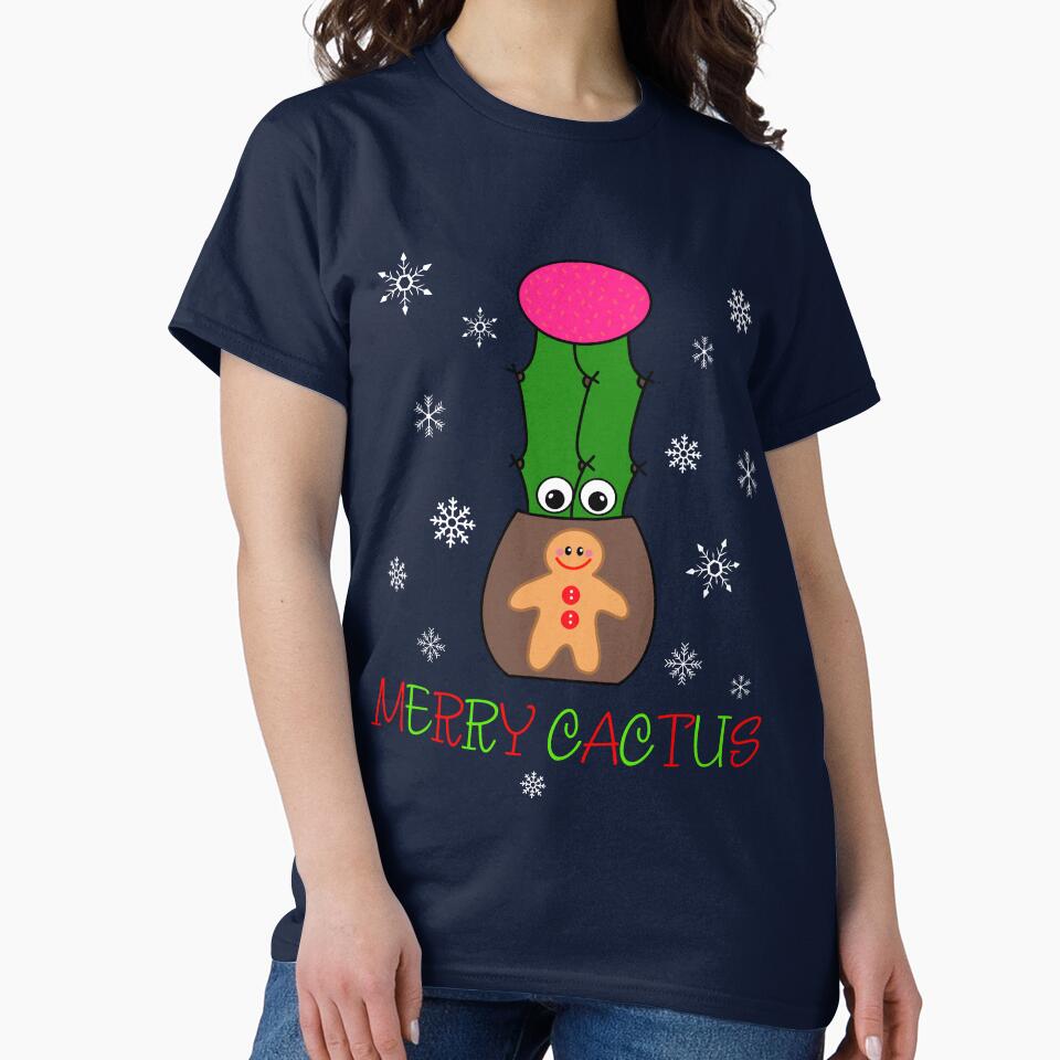 Merry Cactus - Hybrid Cactus In Gingerbread Man Pot by DreamCactus