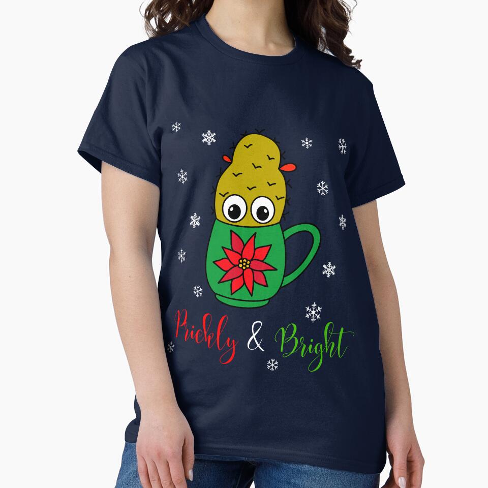 Prickly And Bright - Small Christmas Cactus In Poinsettia Mug by DreamCactus