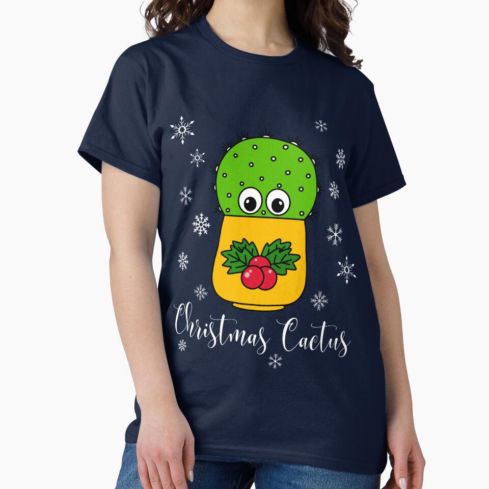 Christmas Cactus - Cute Cactus In Christmas Holly Pot by DreamCactus