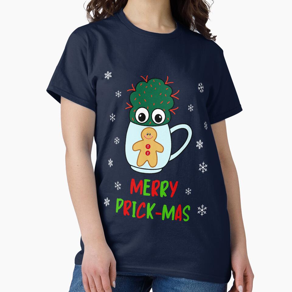 Merry Prick Mas - Small Cactus With Red Spikes In Christmas Mug by DreamCactus