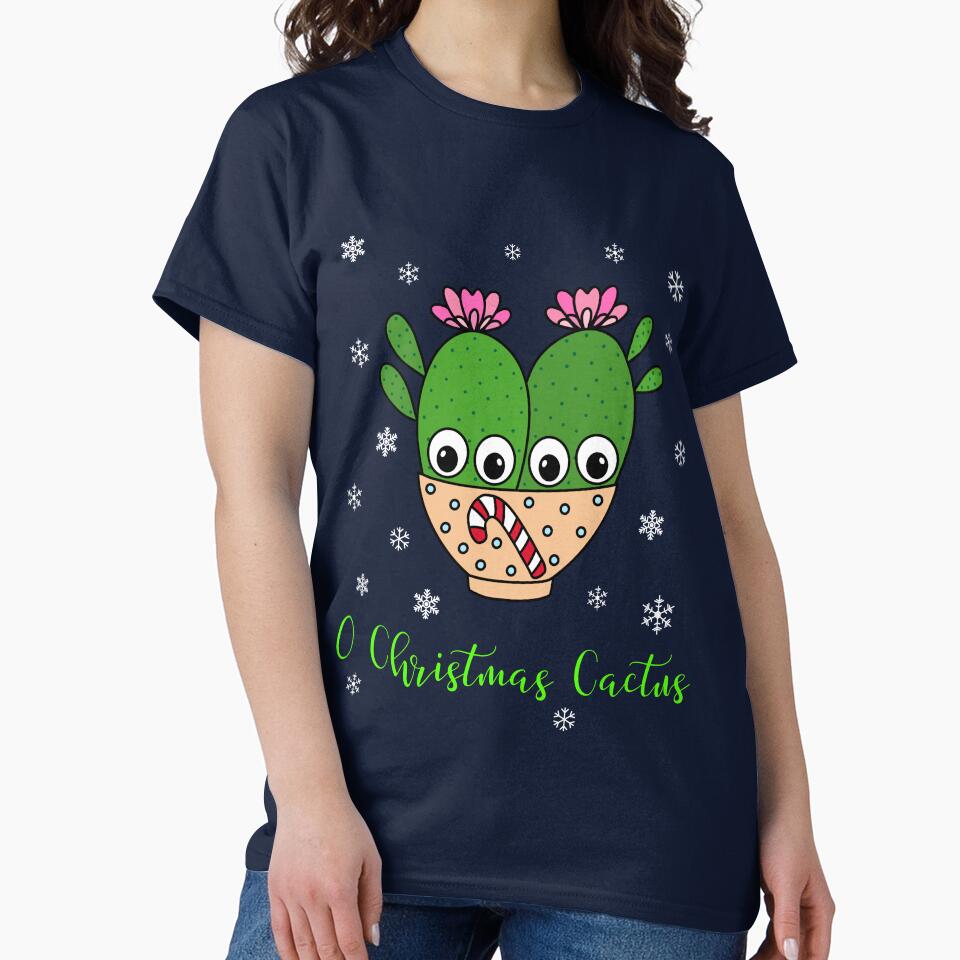 O Christmas Cactus - Cacti Couple In Christmas Candy Cane Bowl by DreamCactus