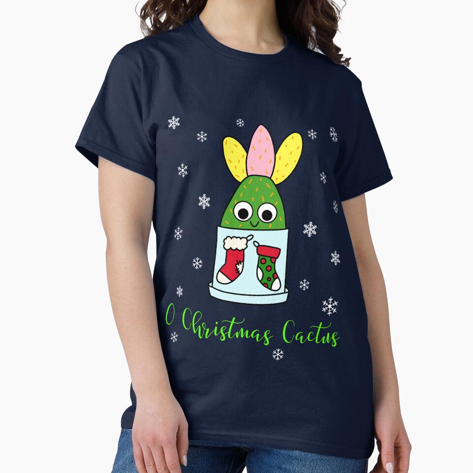 O Christmas Cactus - Hybrid Cactus In Christmas Themed Pot by DreamCactus
