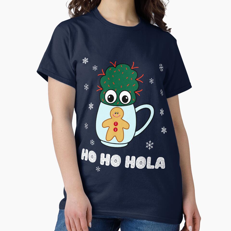 Ho Ho Hola - Small Cactus With Red Spikes In Christmas Mug by DreamCactus