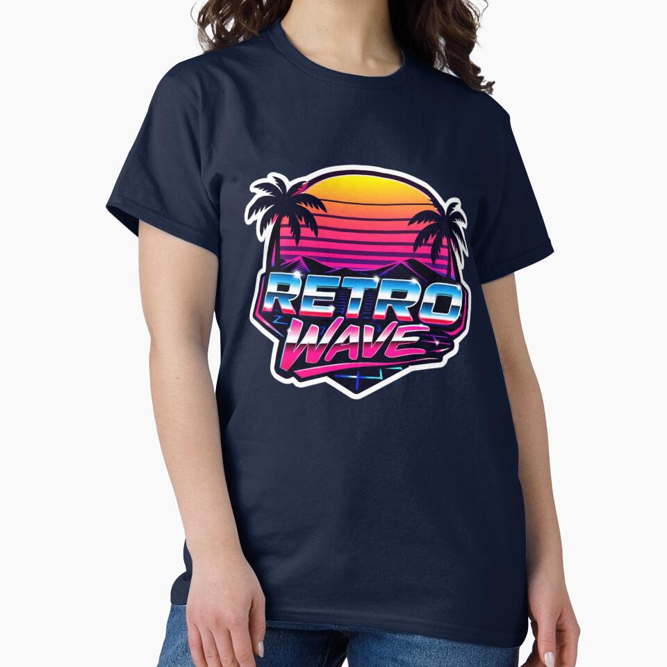 Retro Wave Vaporwave Sunset Palm Trees Neon 80s Aesthetic by craftedd