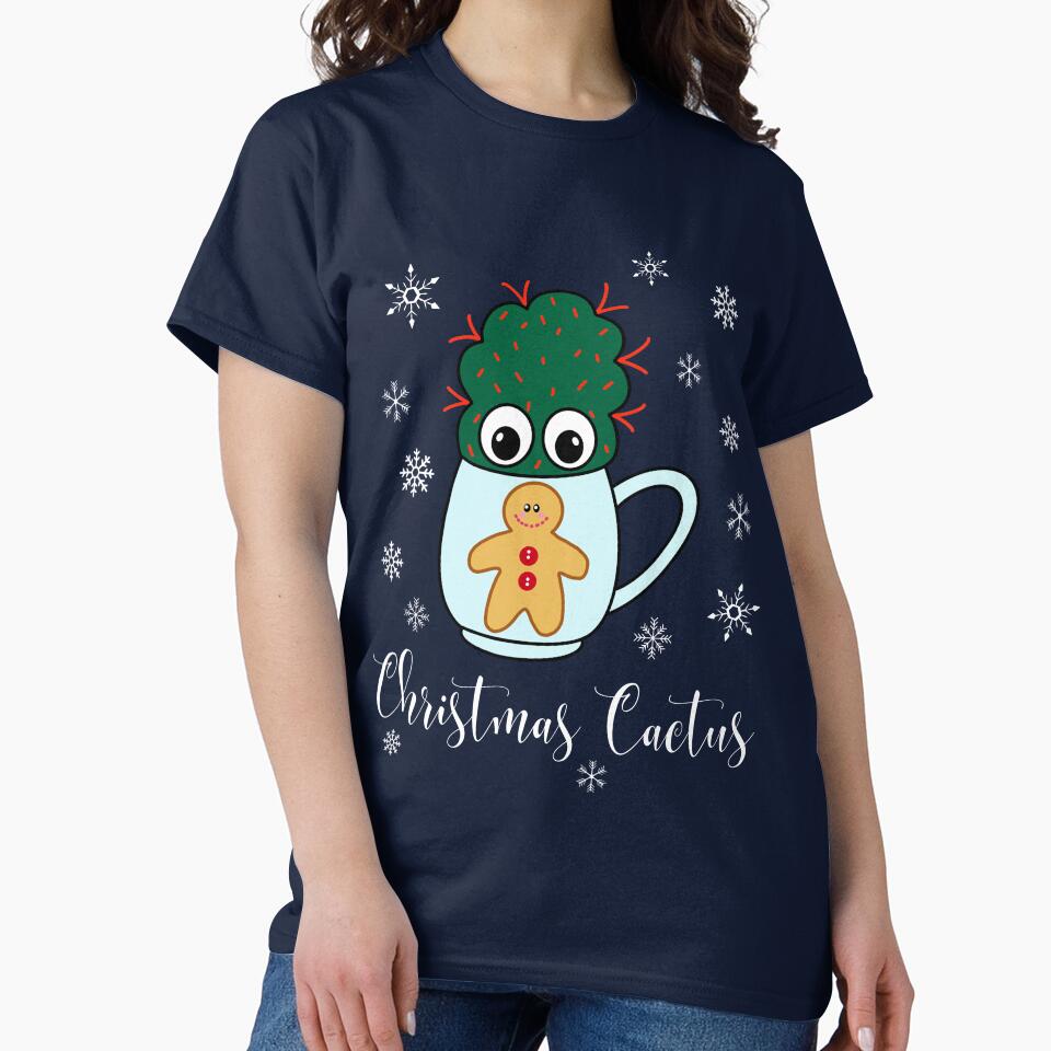 Christmas Cactus - Small Cactus With Red Spikes In Christmas Mug by DreamCactus