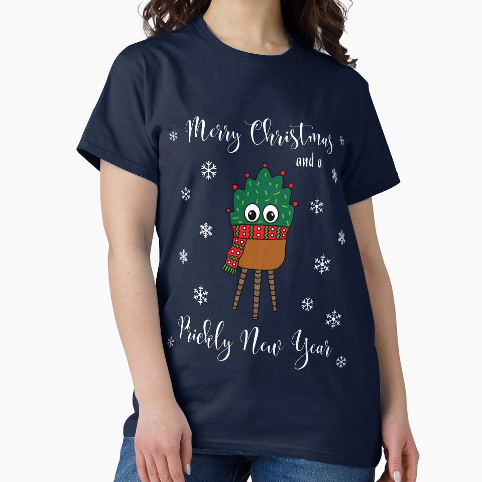 Merry Christmas And A Prickly New Year - Christmas Cactus With Scarf by DreamCactus