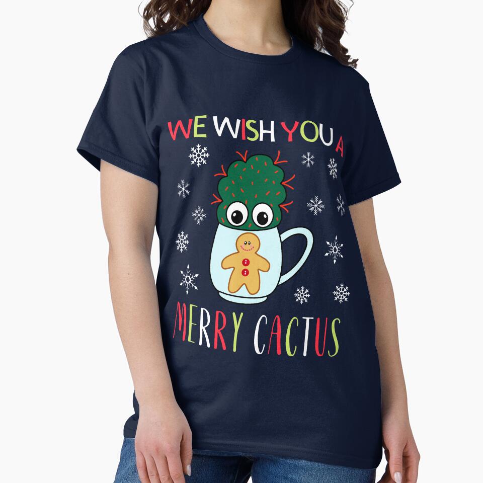 We Wish You A Merry Cactus - Small Cactus With Red Spikes In Christmas Mug by DreamCactus