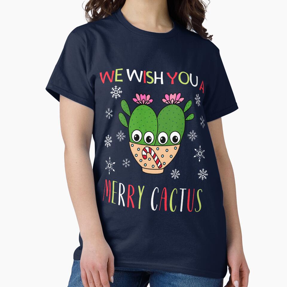 We Wish You A Merry Cactus - Cacti Couple In Christmas Candy Cane Bowl by DreamCactus