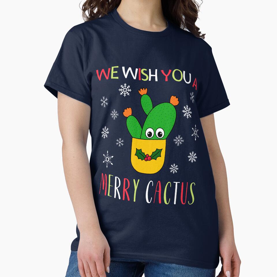 We Wish You A Merry Cactus - Opuntia Microdasys Cactus In Christmas Holly Pot by DreamCactus