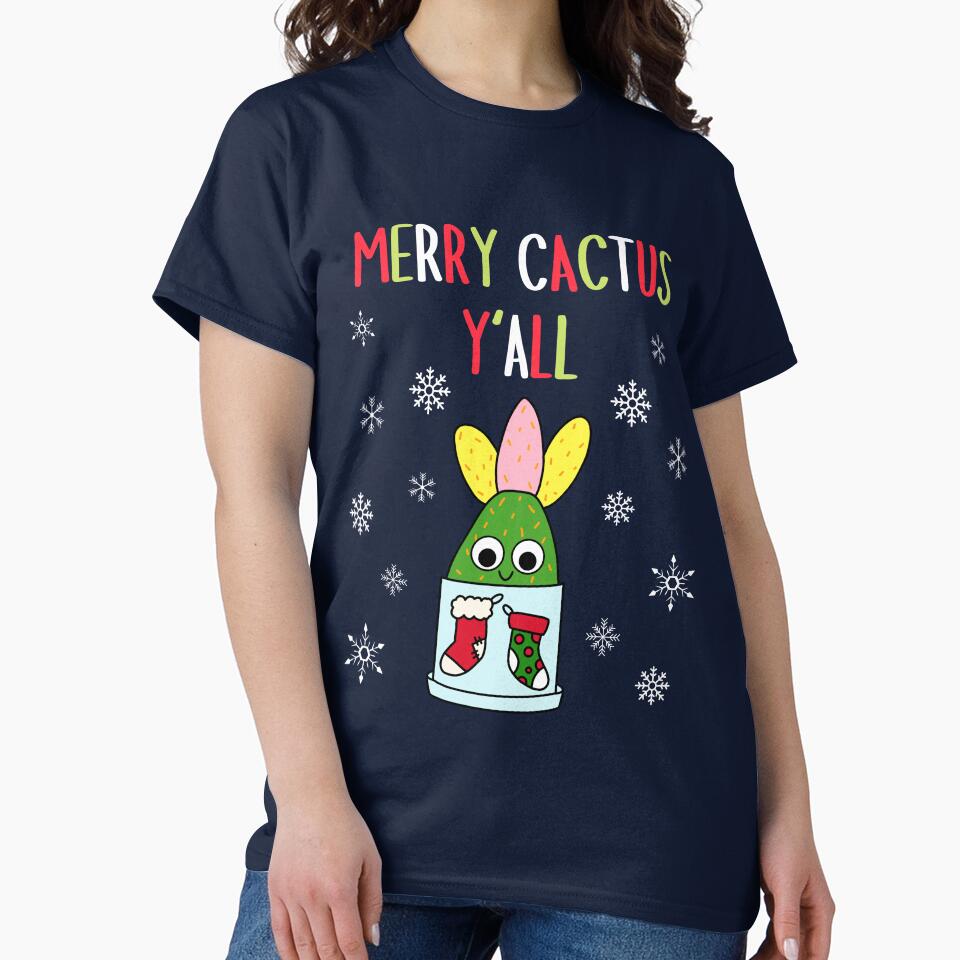 Merry Cactus Y'all - Hybrid Cactus In Christmas Themed Pot by DreamCactus