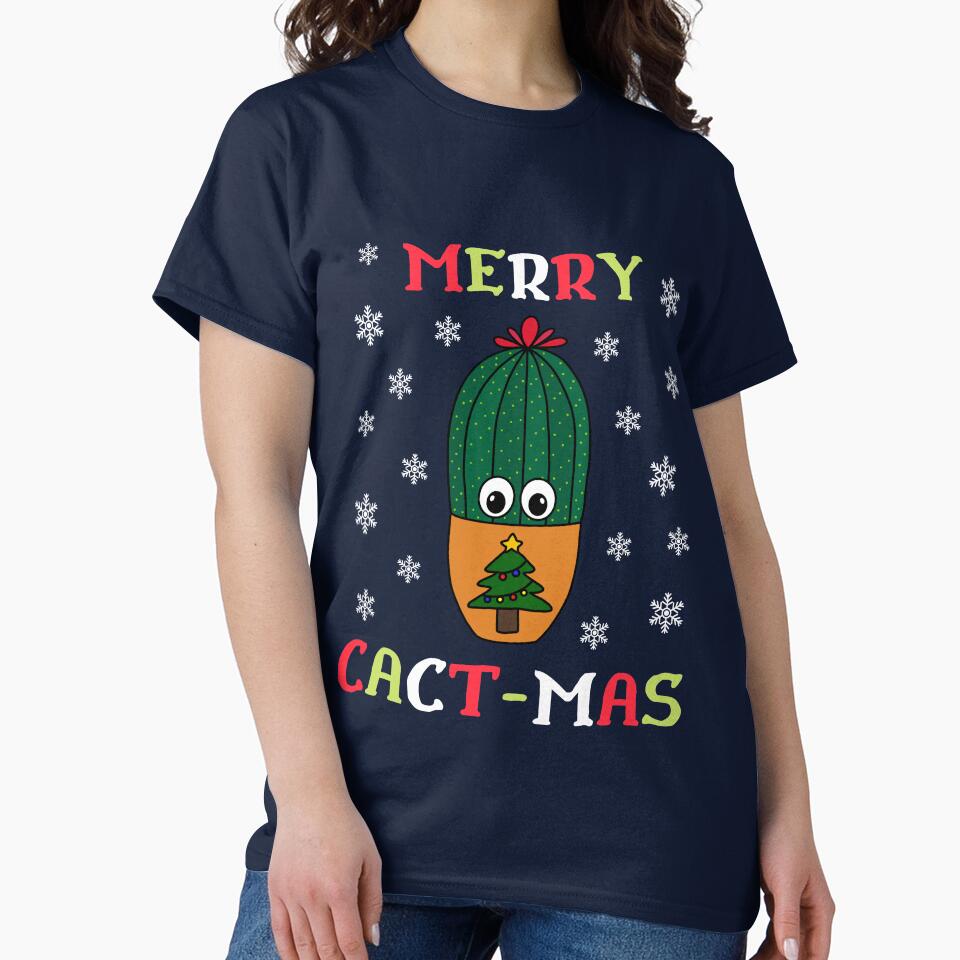Merry Cact Mas - Cactus In Christmas Tree Pot by DreamCactus