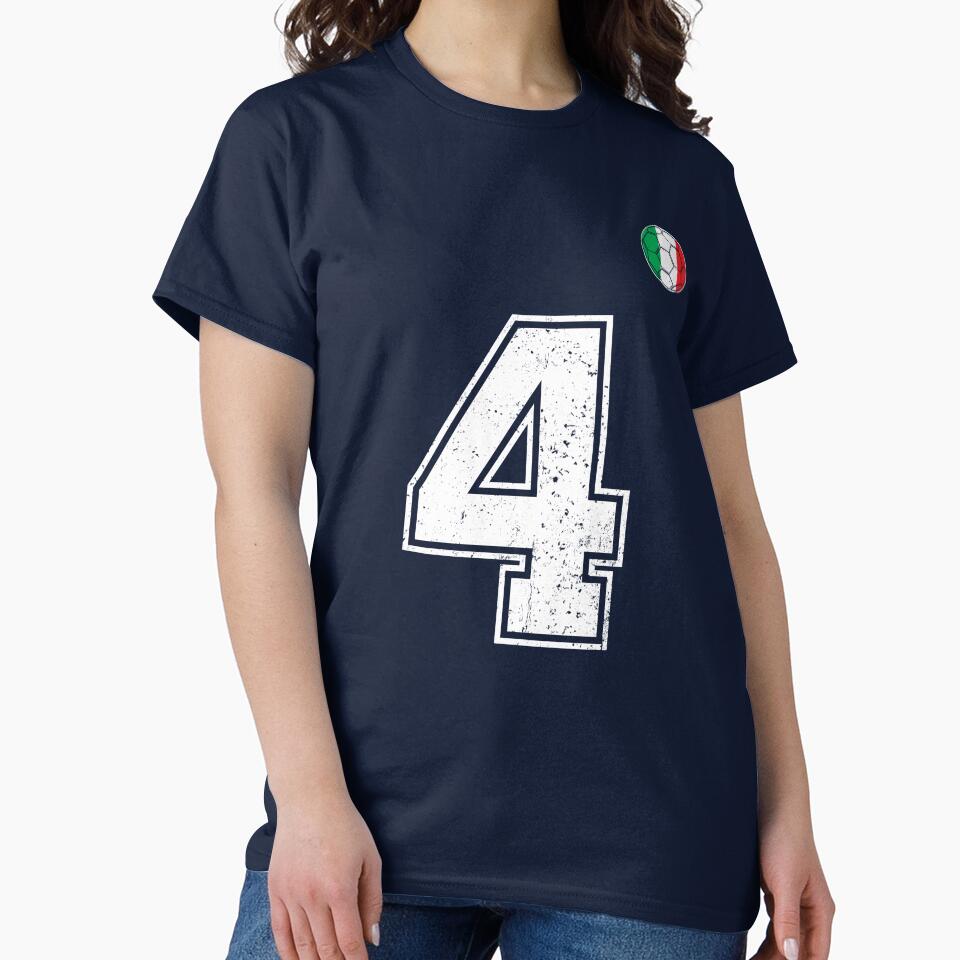 Italy Soccer Number 4 Vintage Sports Fan by RoyesButler