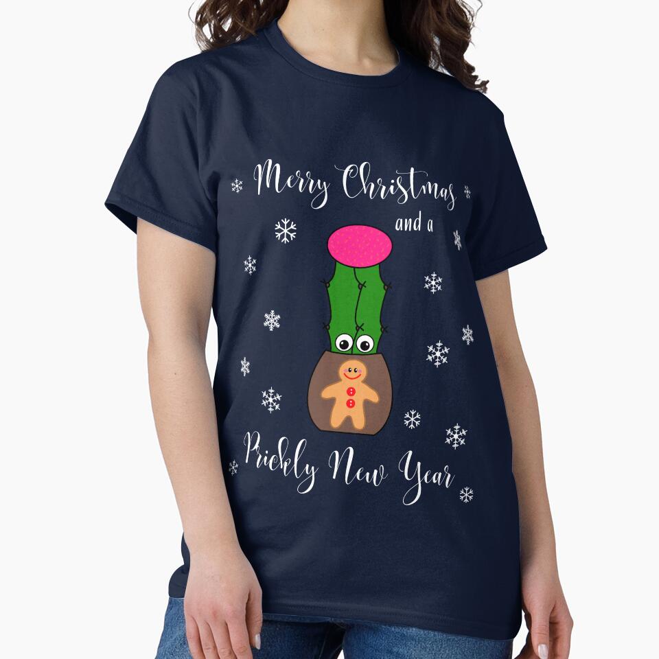 Merry Christmas And A Prickly New Year - Hybrid Cactus In Gingerbread Man Pot by DreamCactus