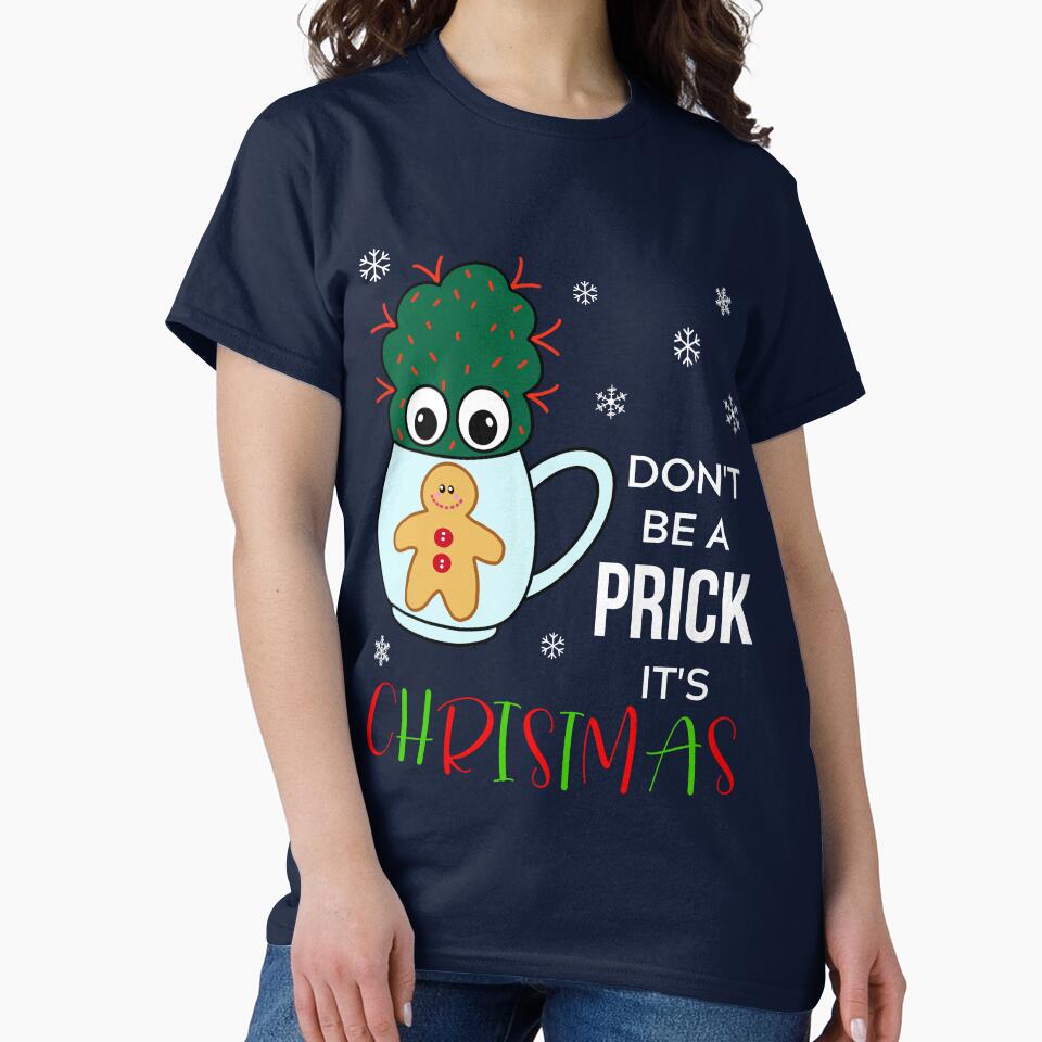 Don't Be A Prick It's Christmas - Small Cactus With Red Spikes In Christmas Mug by DreamCactus