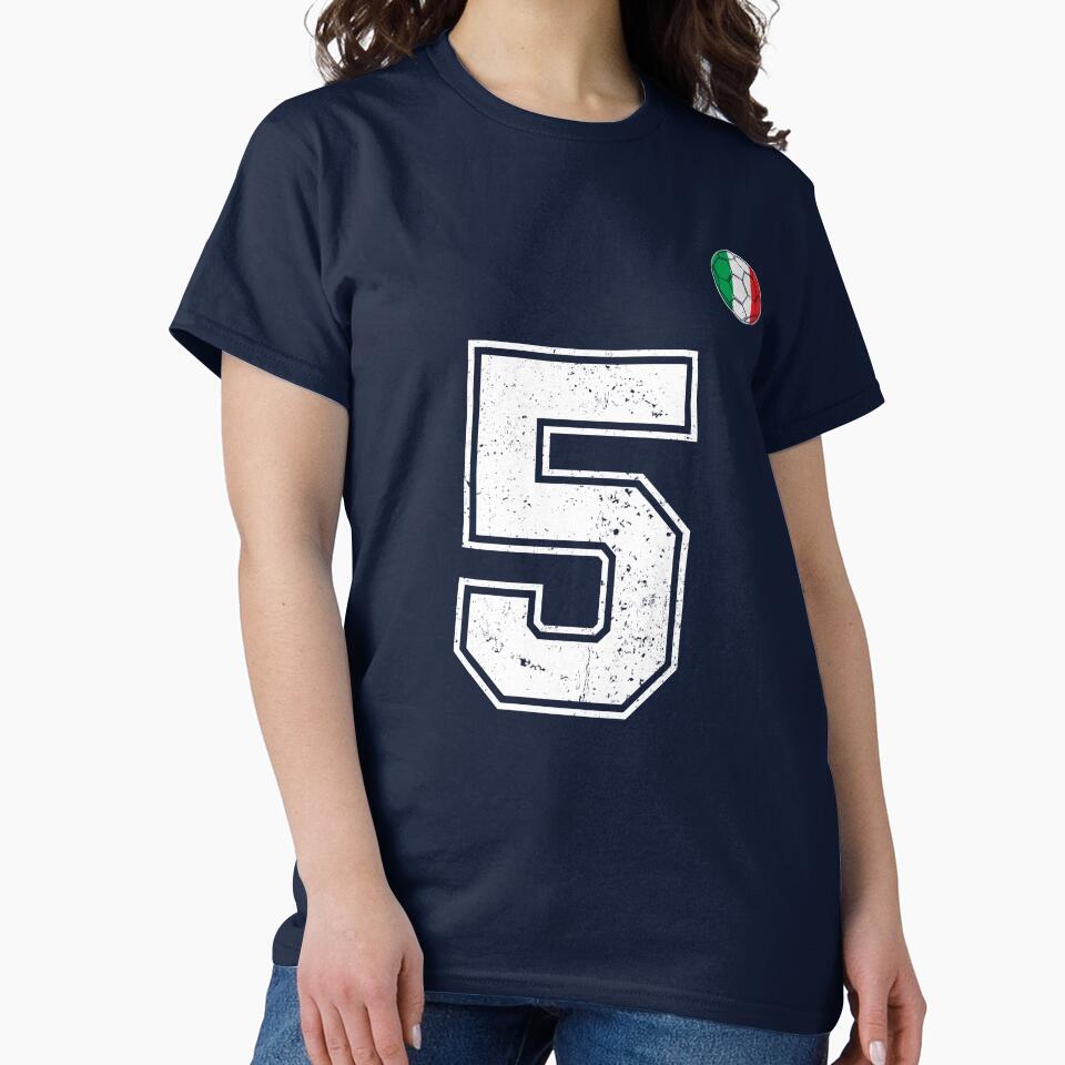 Italy Soccer Number 5 Vintage Sports Fan by RoyesButler