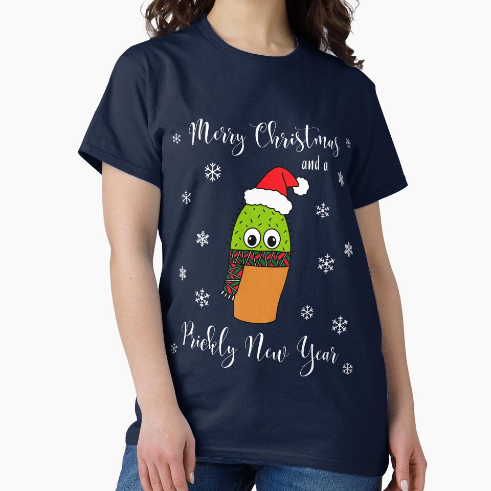 Merry Christmas And A Prickly New Year - Cute Cactus With Christmas Scarf by DreamCactus