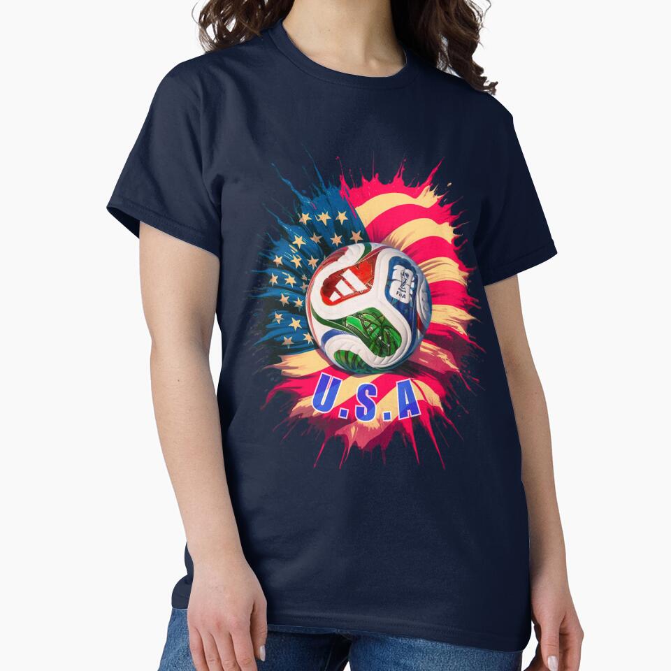 United States Soccer American Football USA Futbol T-Shirt by e-ocean