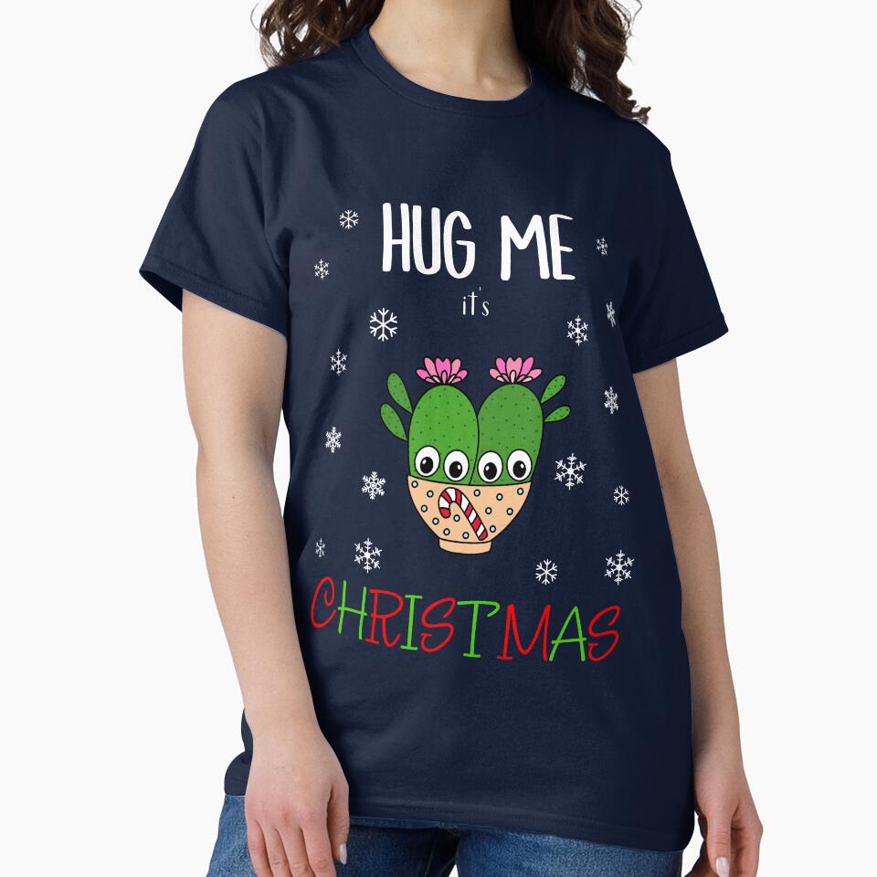 Hug Me It's Christmas - Cacti Couple In Christmas Candy Cane Bowl by DreamCactus