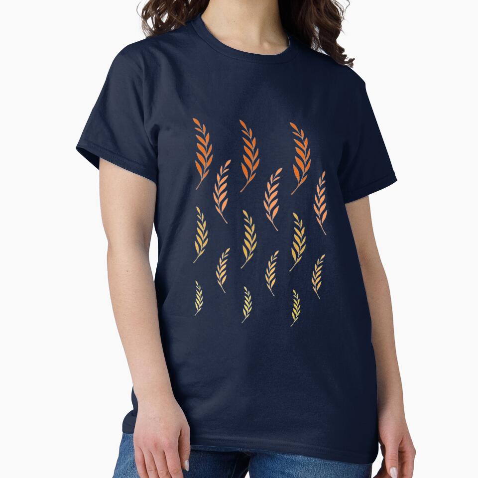 Orange Leaves Pattern, Orange Leaf Set, Leaf Motif, Vibrant Gradient Leaves by Art Shimmers