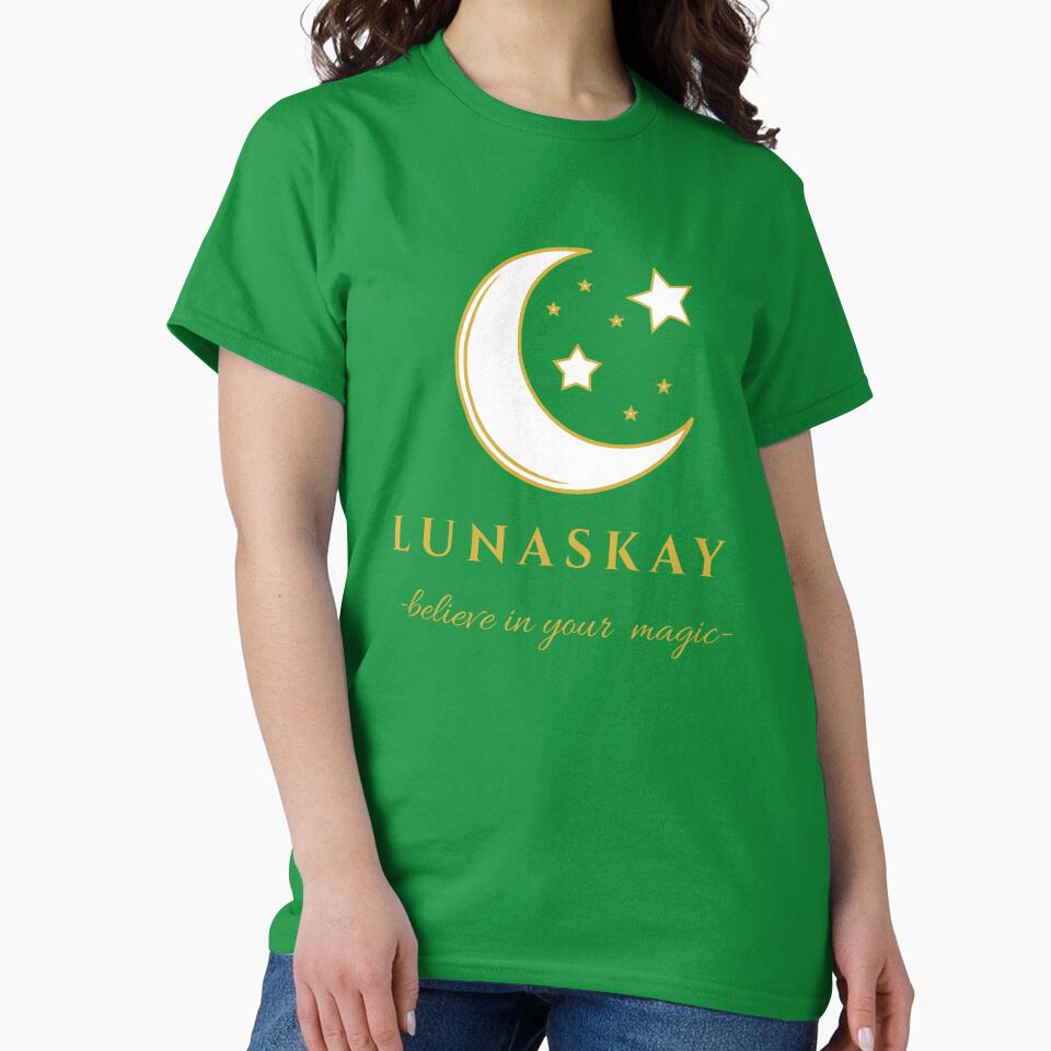 Luna Skay Moon and Stars T-Shirt-Believe in Your Magic by Suzie-Mara