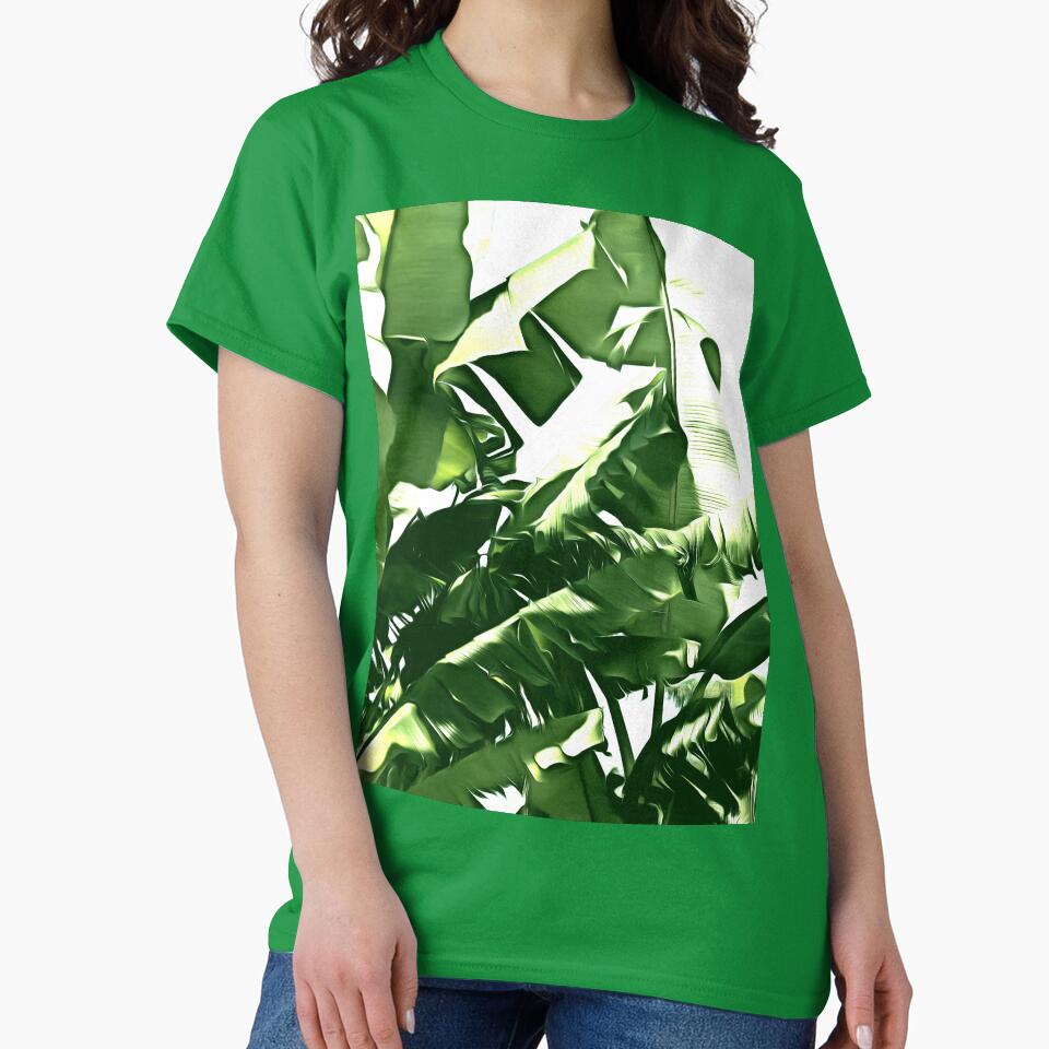 Banana Leaves Green Monochromatic Painting by taiche