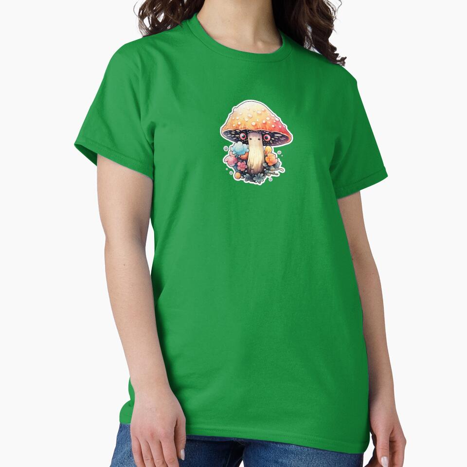 Colourful Manga Mushroom | Green Drawing | Happy, Cute, Nature, Kawaii, Woods, Forest by FantasySoul