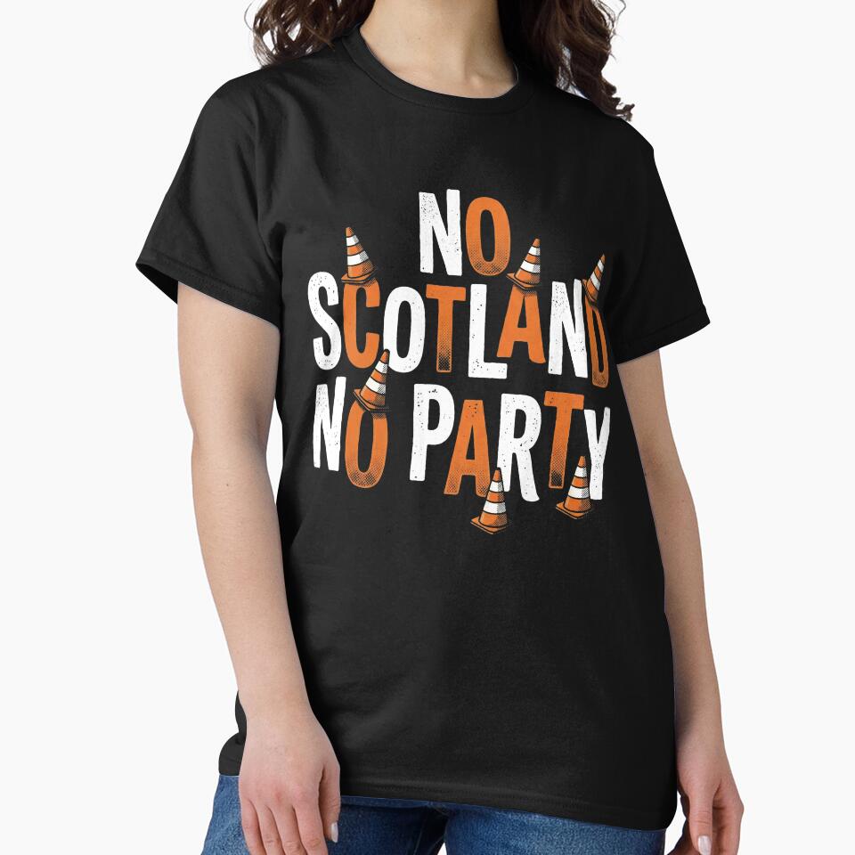 No Scotland No Party Tartan Army Traffic Cone Football by AdyKurniawan