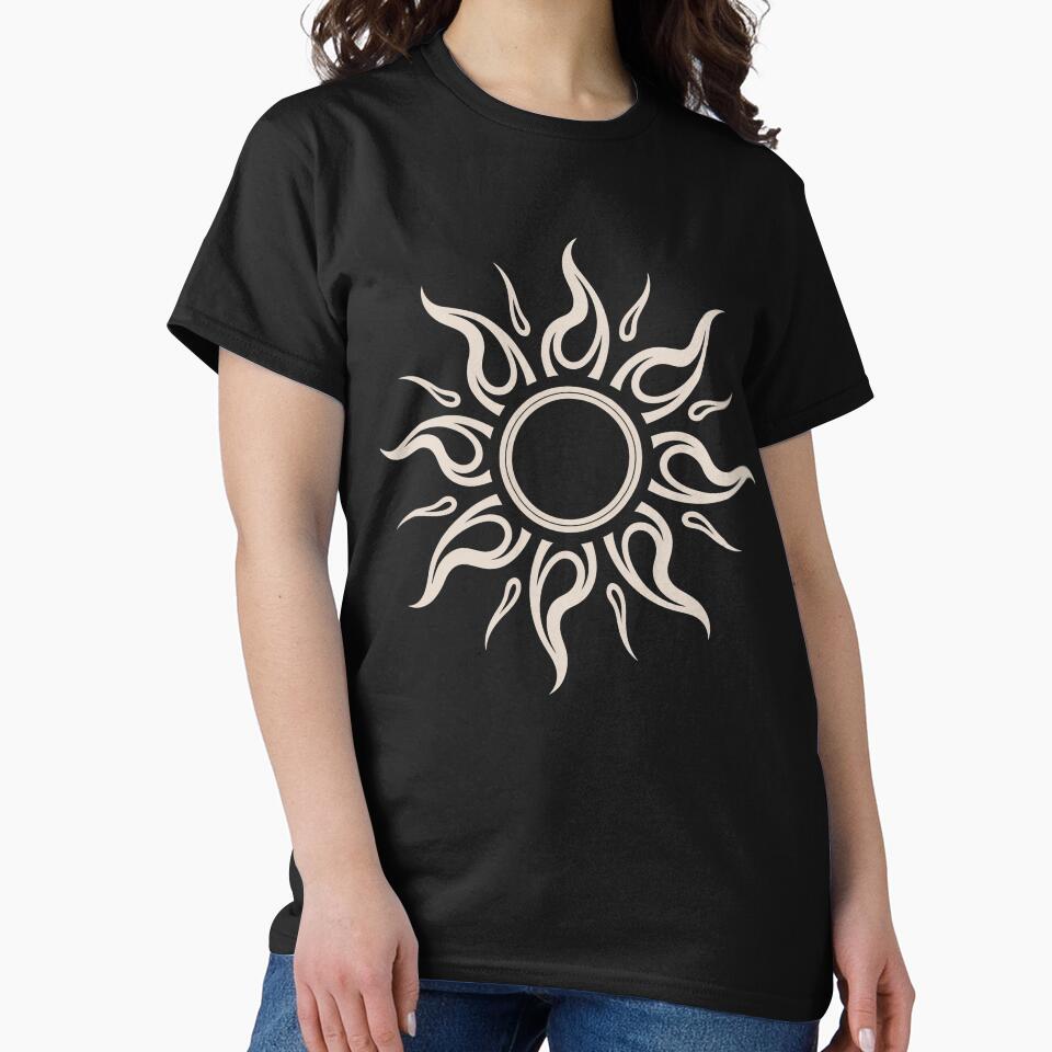 Tribal Sun Design Flame Symbol Minimalist Tattoo Style Art by PosiMCreations