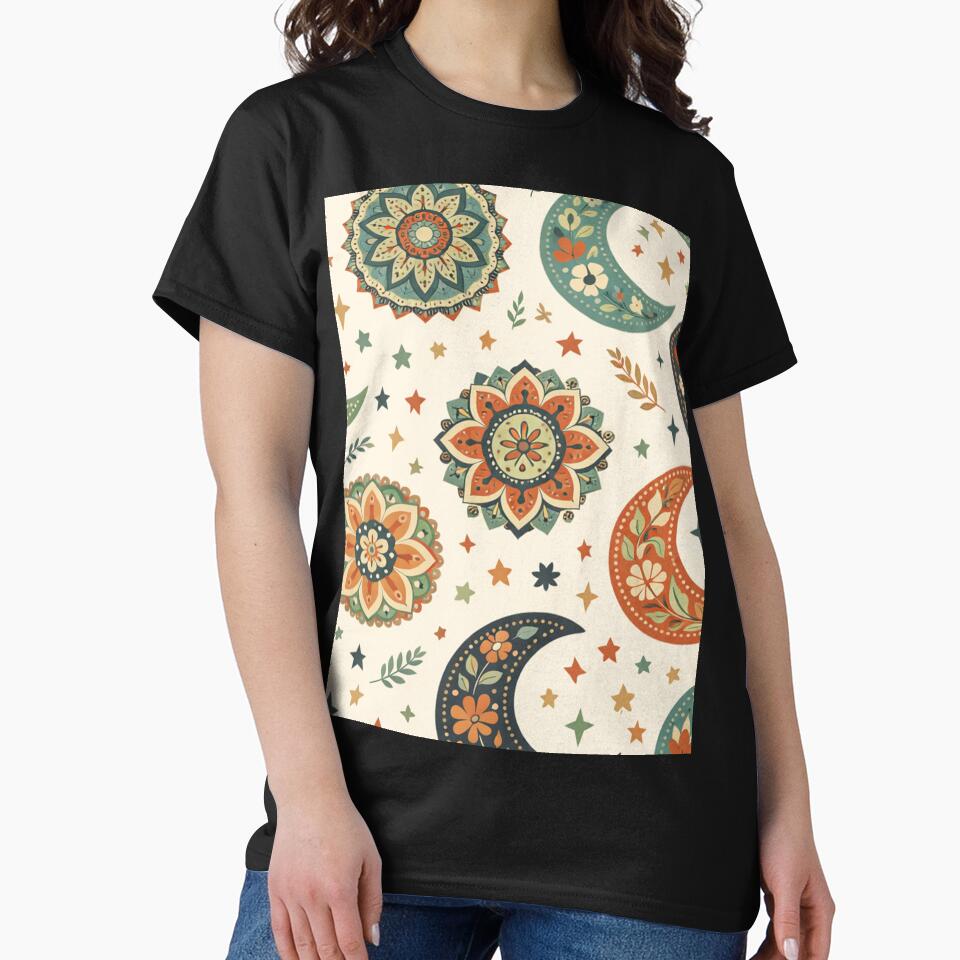 Crescent Moon Floral Night Pattern by SassyArtistry