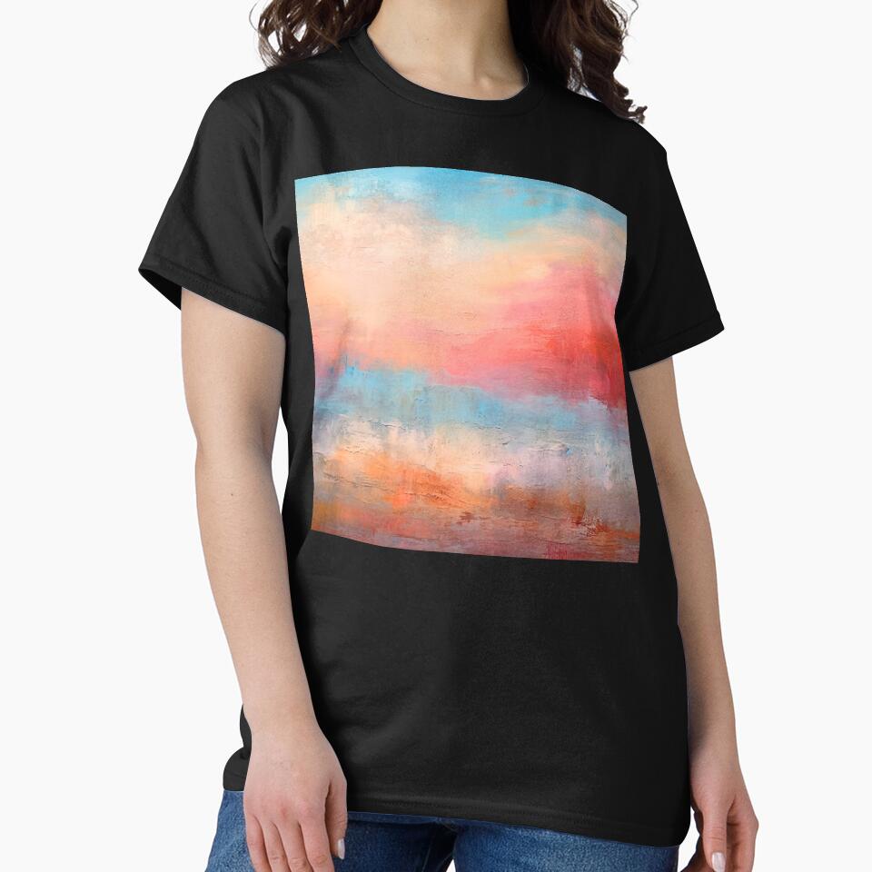 Red Sunset In Blue Sky Illuminating Ocean Abstract by DEC02