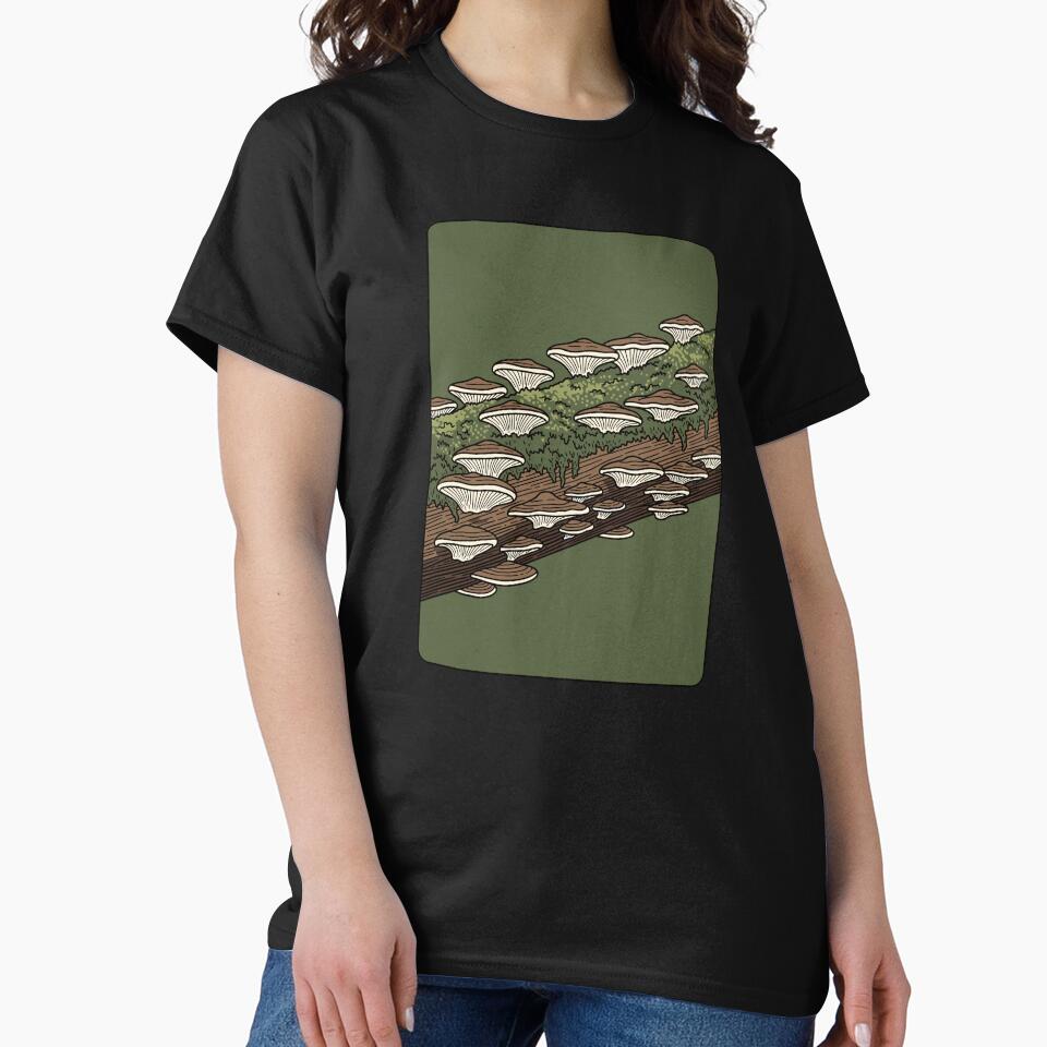 Mushrooms on Tree Stump - Forest Scene by BRU Design