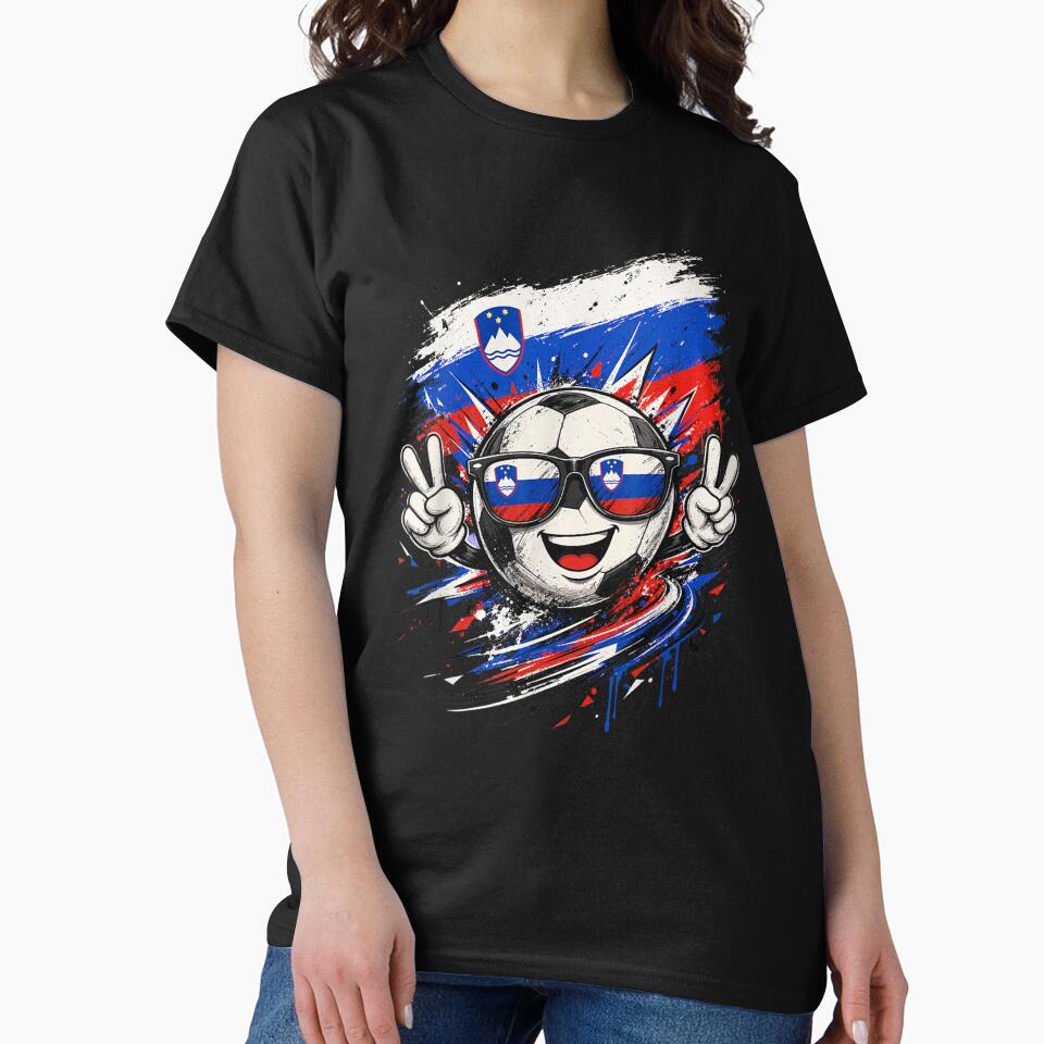 Slovenia Flag Soccer Ball Cartoon Funny Slovenian Football Fan Design by kiralynstration